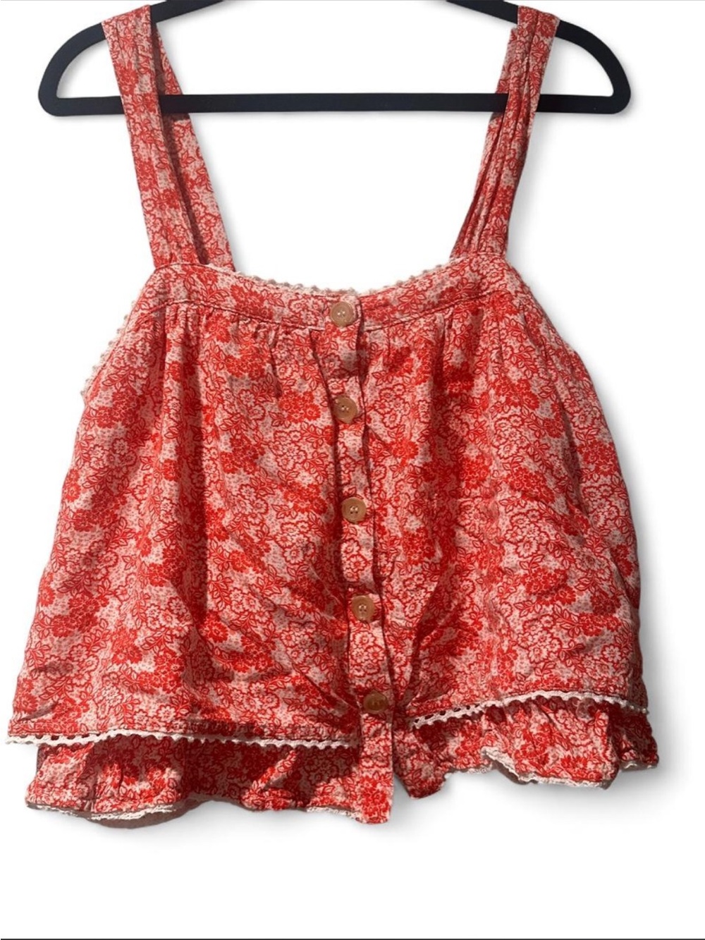Altar'd State Red Floral Button-Front Cami